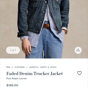 RL faded denim trucker jacket XL